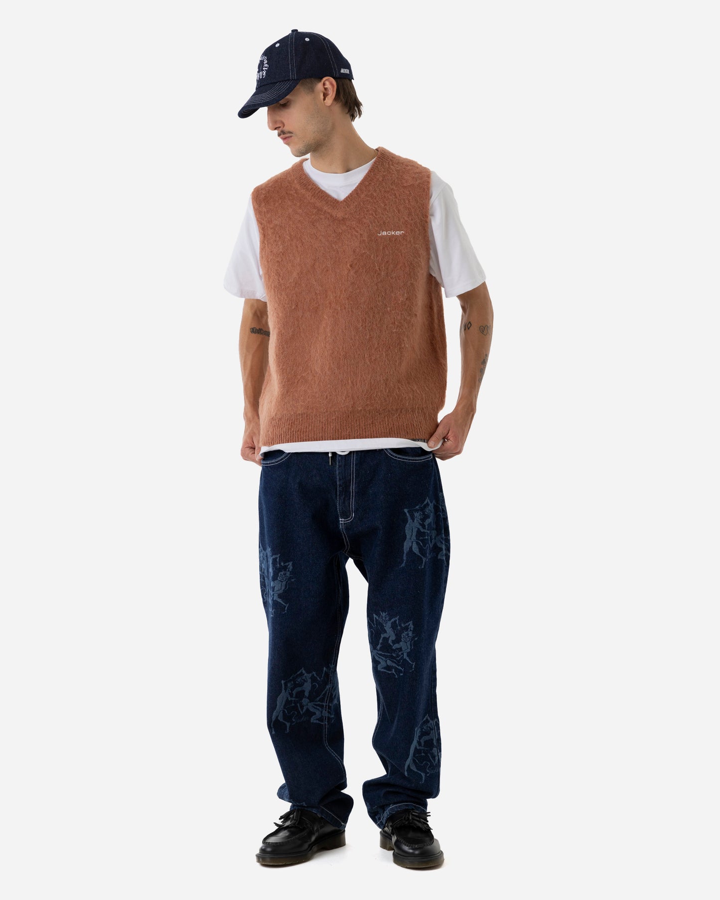 GRAND PA ÄRMELLOSES MOHAIR - BRAUN