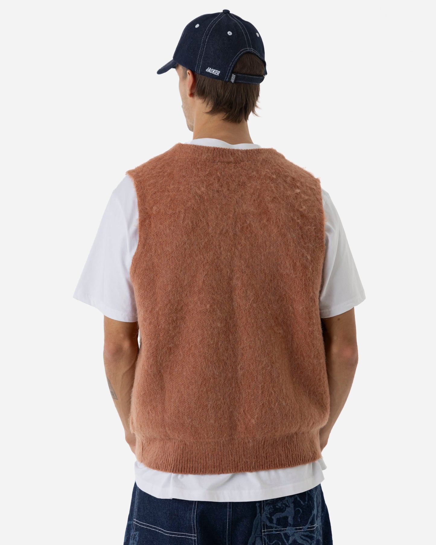 GRAND PA ÄRMELLOSES MOHAIR - BRAUN