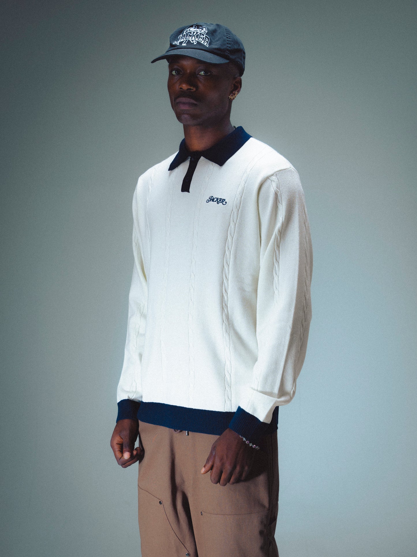 CLOSING TIME KNIT POLO - BEIGE