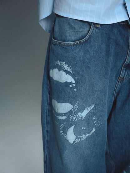 FEARLESS DENIM BAGGY PANT - BLUE