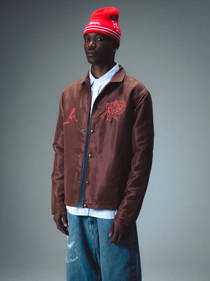 ROMANTIC FIGHT COACH JACKET - BROWN