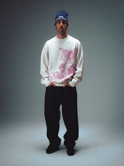 KAREN KNIT CREWNECK - WHITE