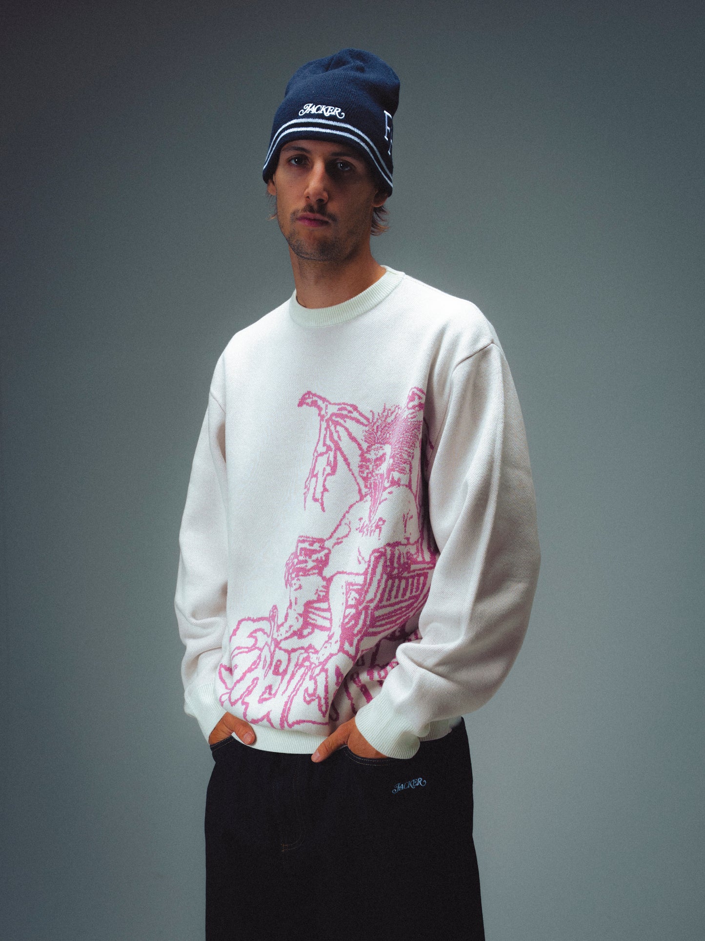 KAREN KNIT CREWNECK - WHITE