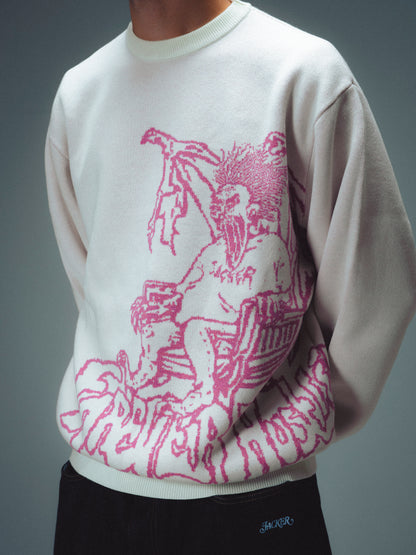 KAREN KNIT CREWNECK - WHITE
