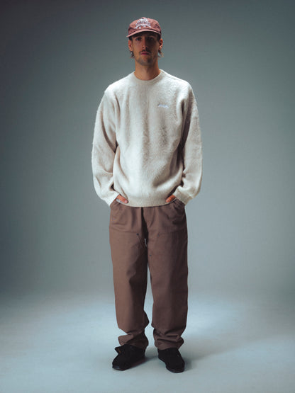 BLUR MOHAIR CREWNECK - BEIGE