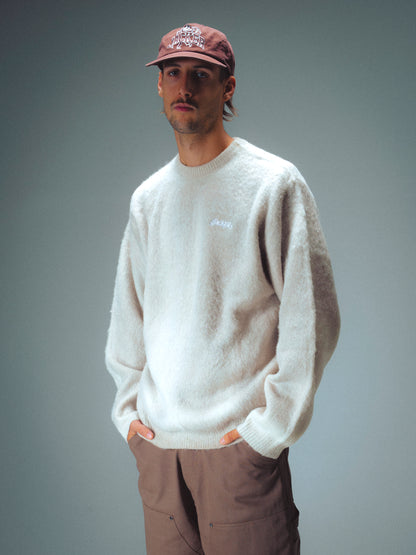 BLUR MOHAIR CREWNECK - BEIGE
