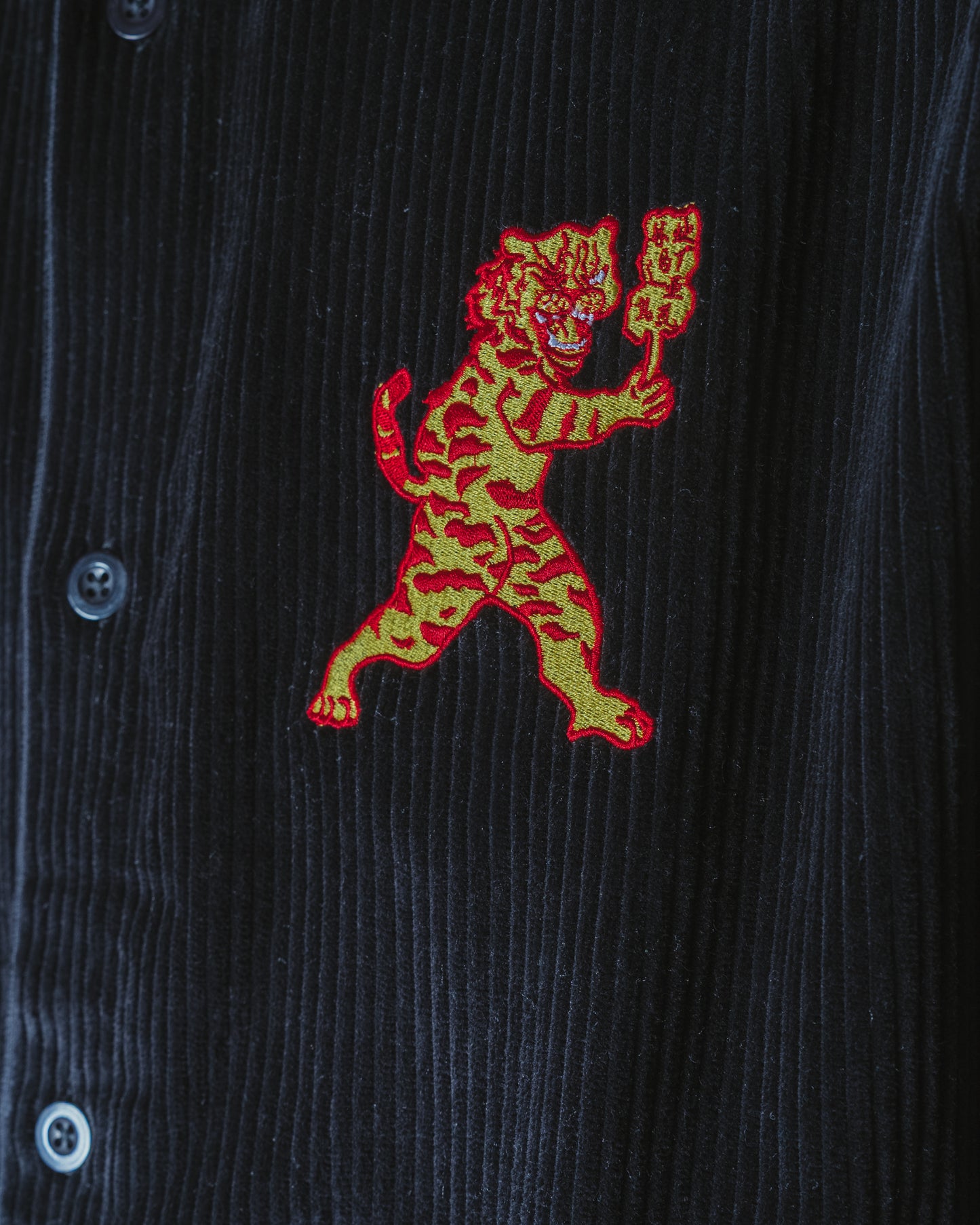 BAIJU CORDUROY OVERSHIRT SHIRT - BLACK