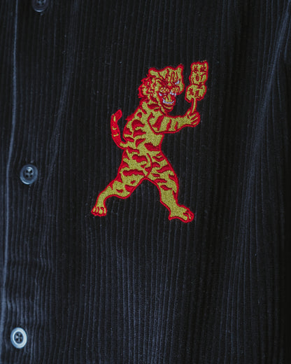 BAIJU CORDUROY OVERSHIRT SHIRT - BLACK