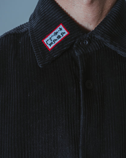 BAIJU CORDUROY OVERSHIRT SHIRT - BLACK
