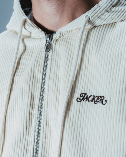HOOD CORDUROY JACKET - BEIGE