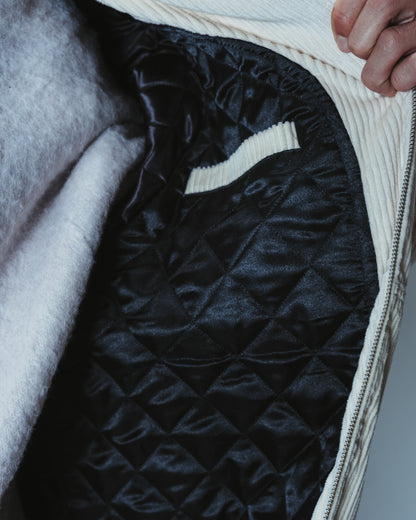 HOOD CORDUROY JACKET - BEIGE