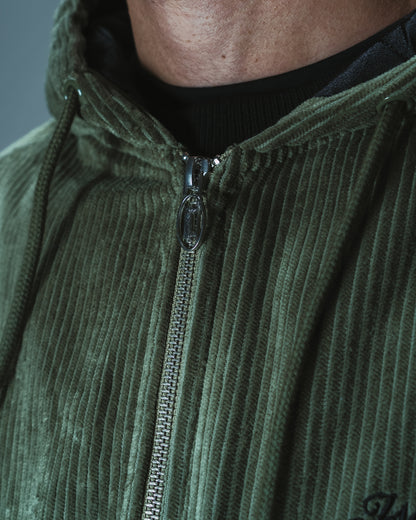HOOD CORDUROY JACKET - GREEN
