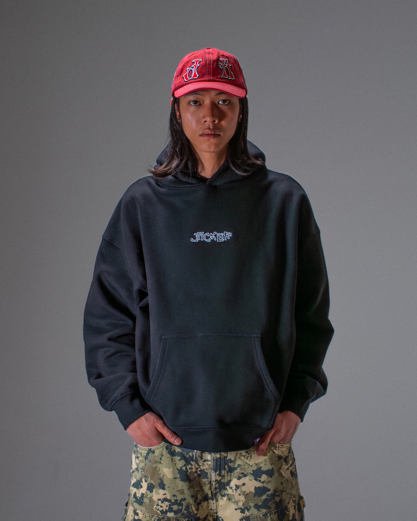 RED CLOVER HOODIE BLACK