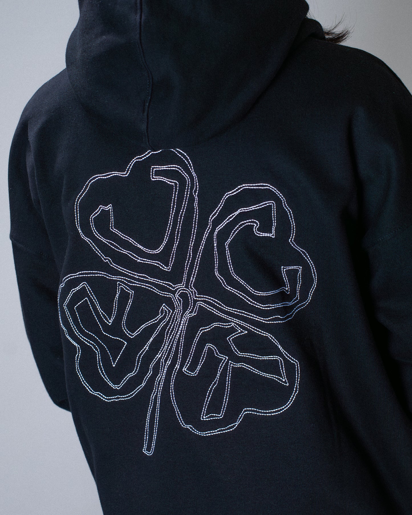 RED CLOVER HOODIE BLACK