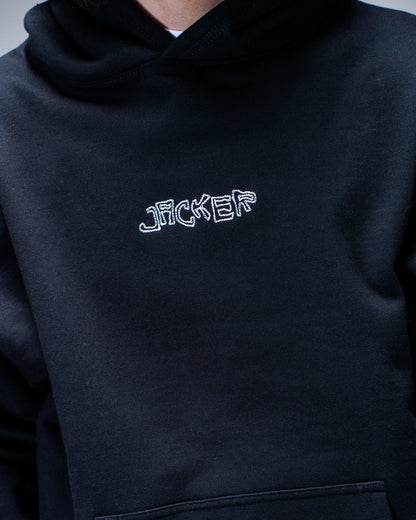 RED CLOVER HOODIE BLACK