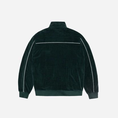 REFLECTIVE VELVET ZIPPER JACKET - GREEN