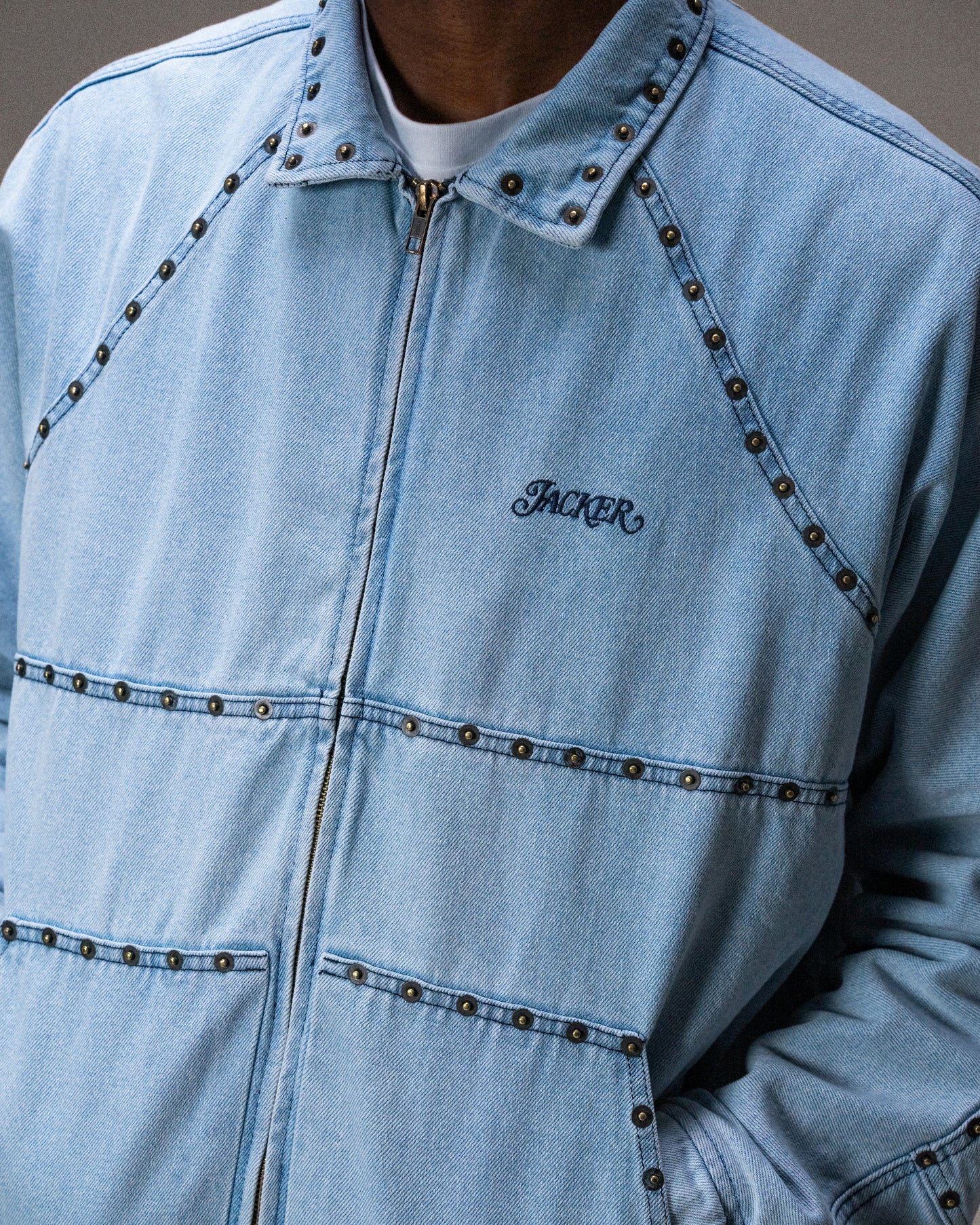 RIVET DENIM JACKET BLUE
