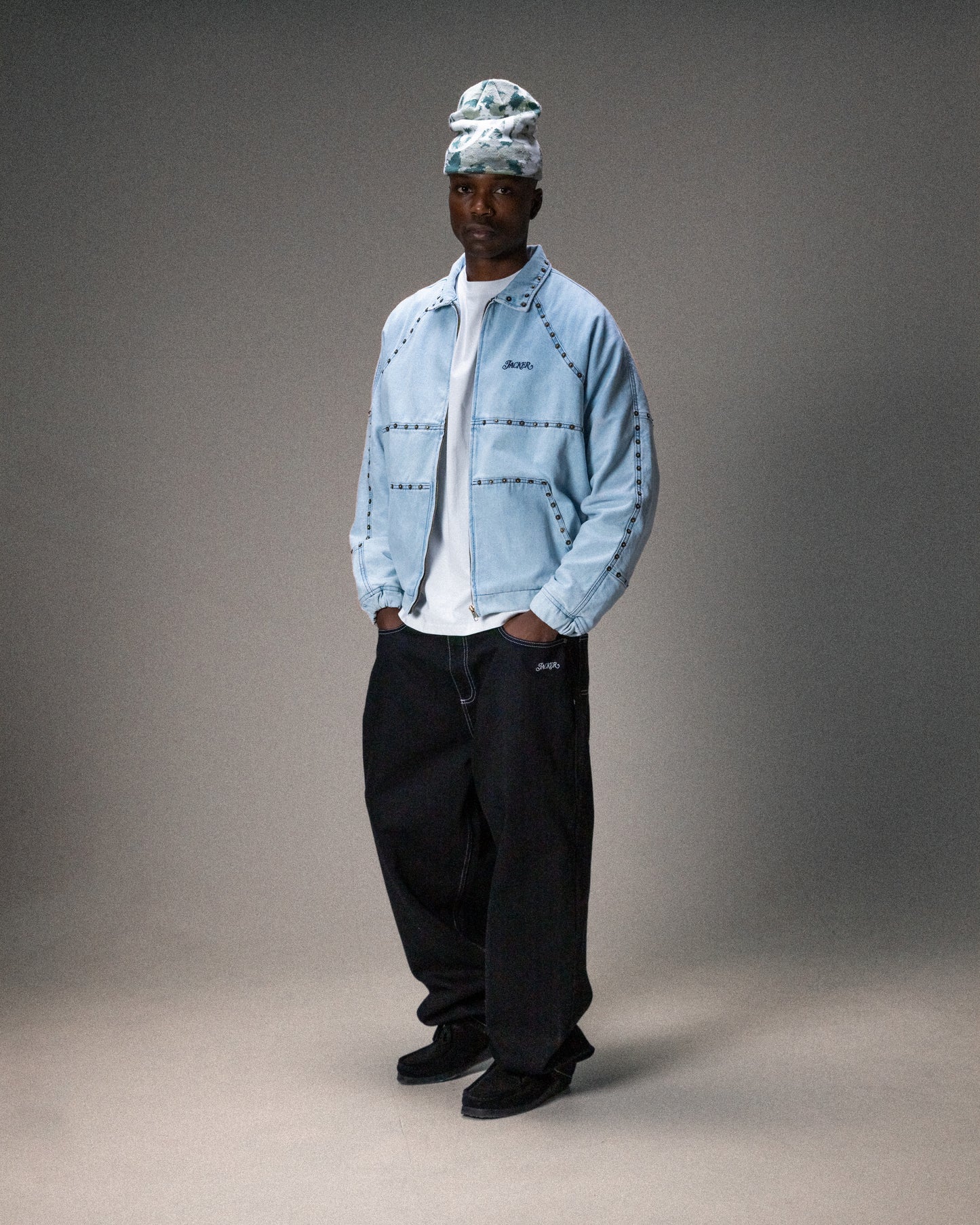 RIVET DENIM JACKET BLUE