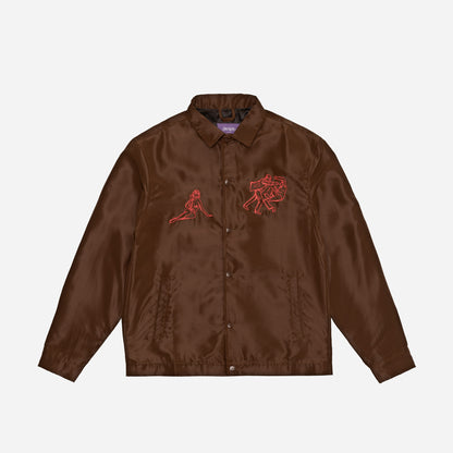 ROMANTIC FIGHT COACH JACKET - BROWN