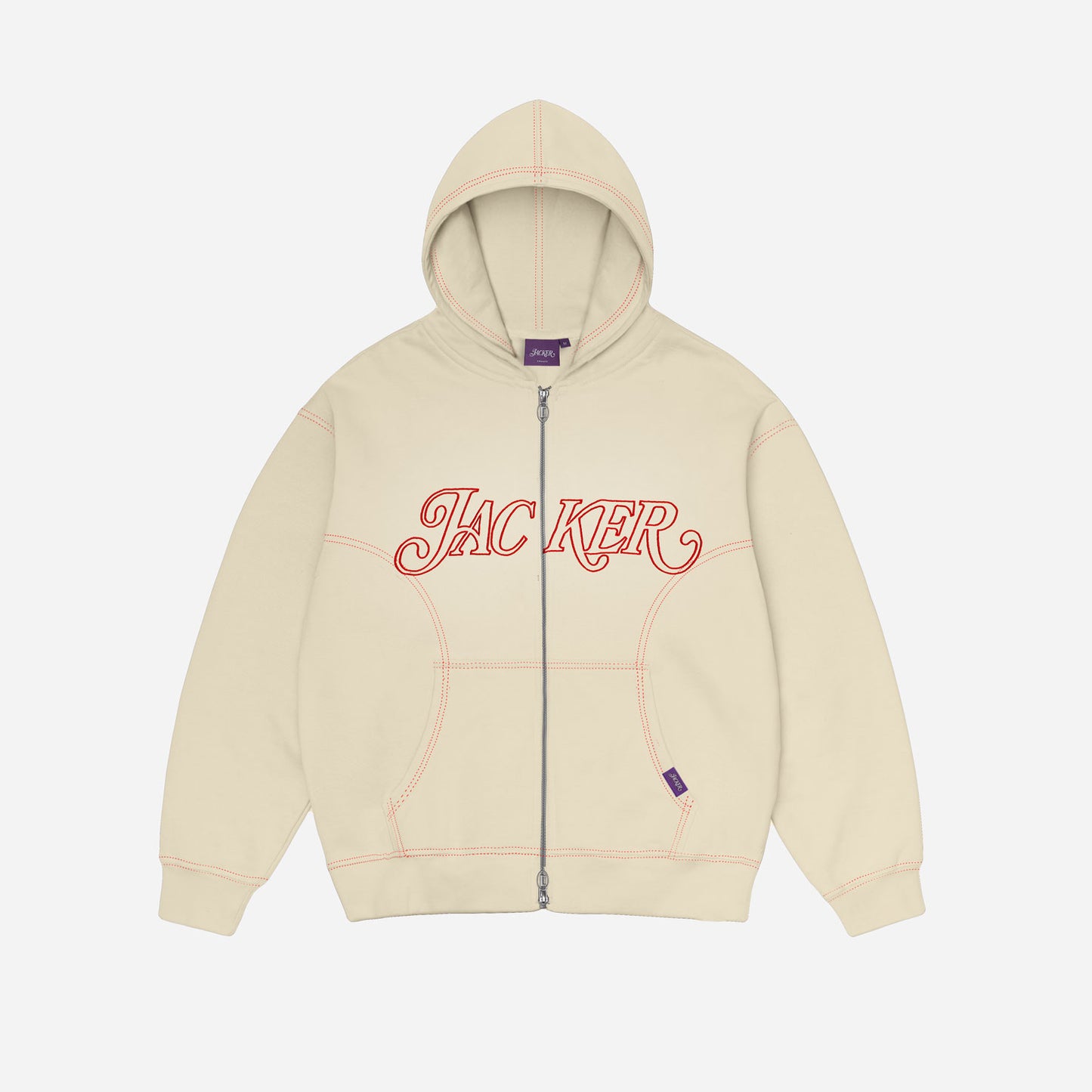 ROUGH GARMENT DYED PREMIUM HOODIE ZIP - BEIGE