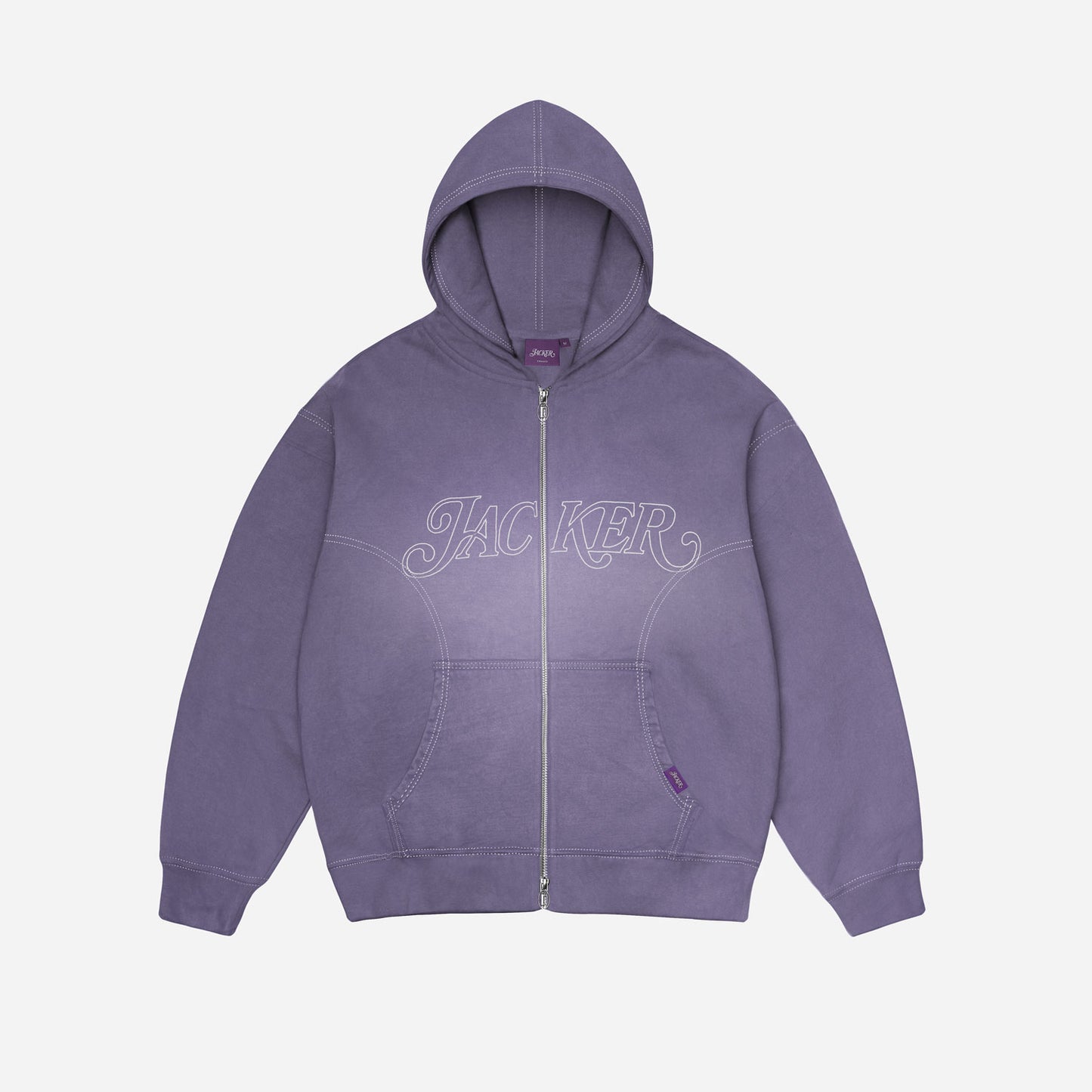 ROUGH GARMENT DYED PREMIUM HOODIE ZIP - BLUE