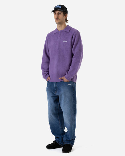POLO CLASSICA IN MOHAIR - VIOLA