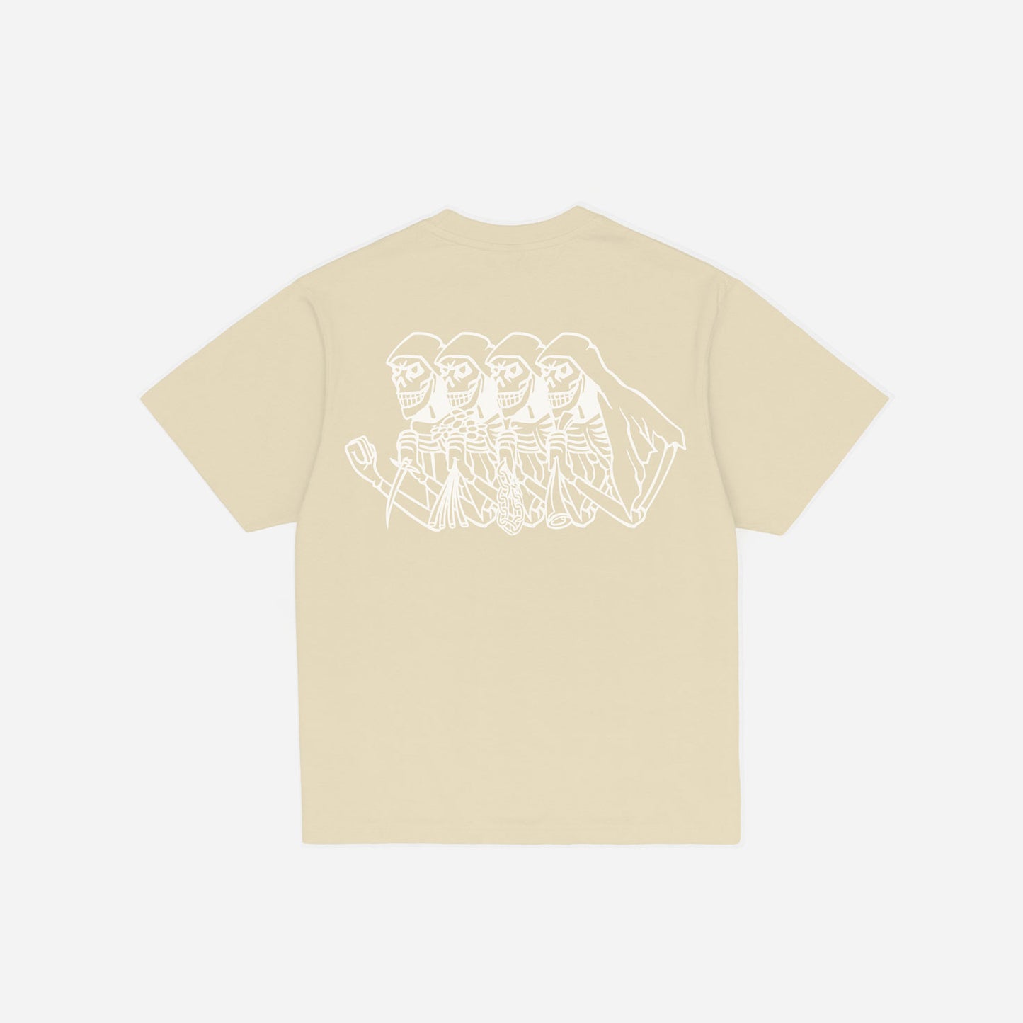 SKELETON GARMENT DYED T-SHIRT CROP BEIGE