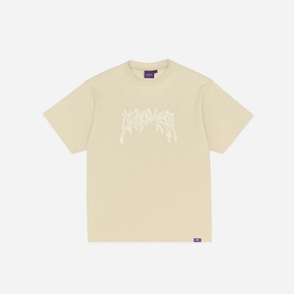 SKELETON GARMENT DYED T-SHIRT CROP BEIGE