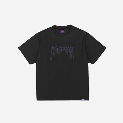 SKELETON GARMENT DYED T-SHIRT CROP BLACK