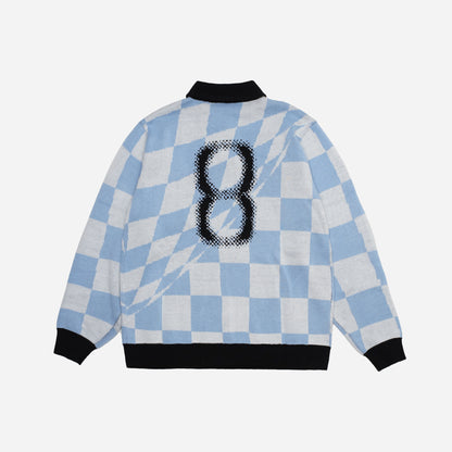 SQUARE KNIT POLO - BLUE