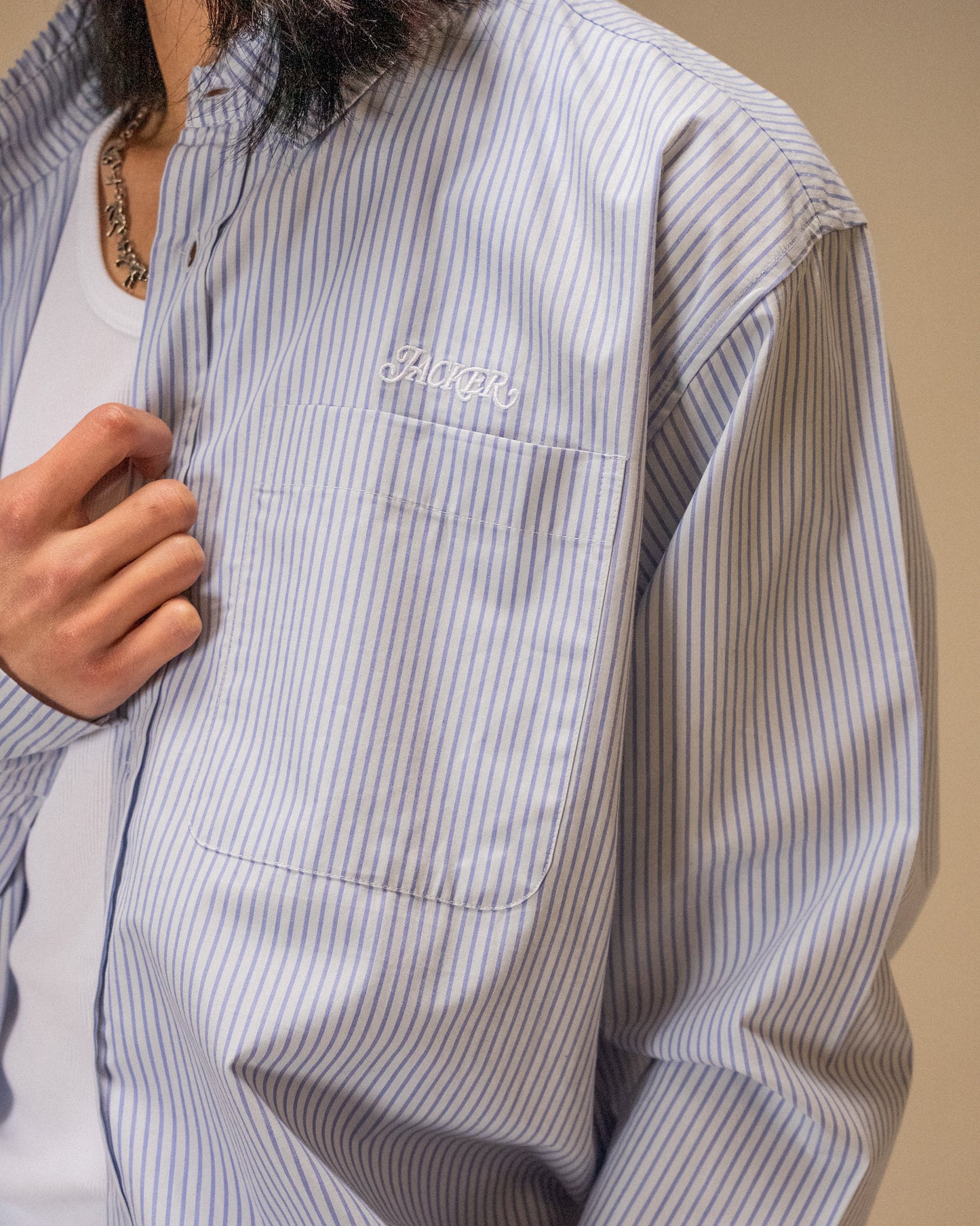STRIPE L/S SHIRT - BLUE