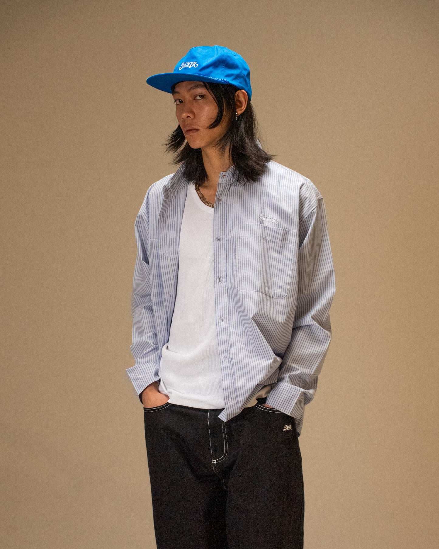 STRIPE L/S SHIRT - BLUE