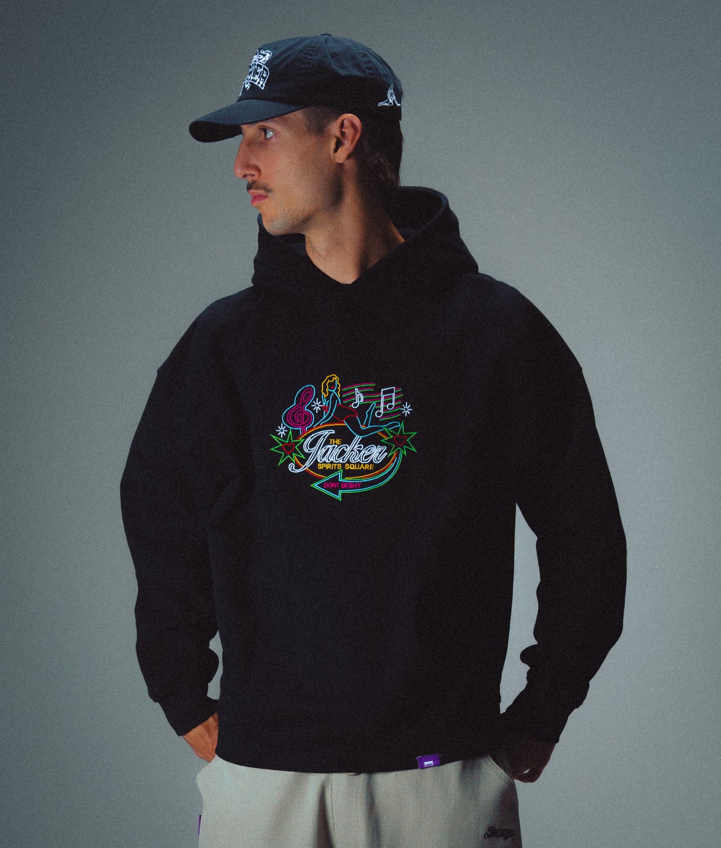 DON'T BE SHY EMBRODERY HOODIE - BLACK