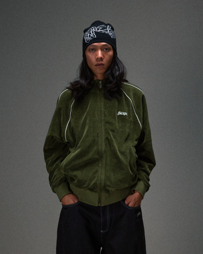 VELVET TRACK JACKET GREEN