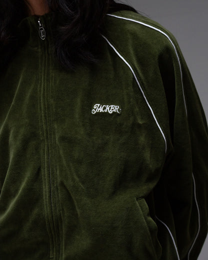 VELVET TRACK JACKET GREEN