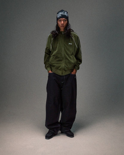VELVET TRACK JACKET GREEN