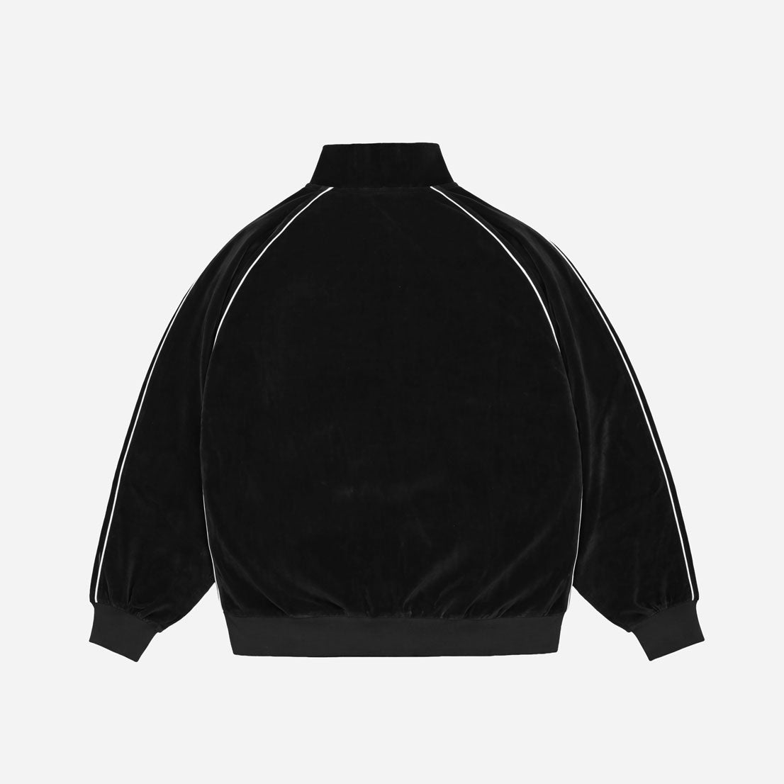 VELVET REFLECTIVE TRACK JACKET - BLACK