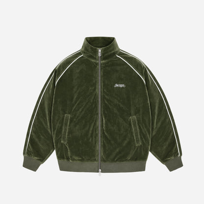 VELVET TRACK JACKET GREEN