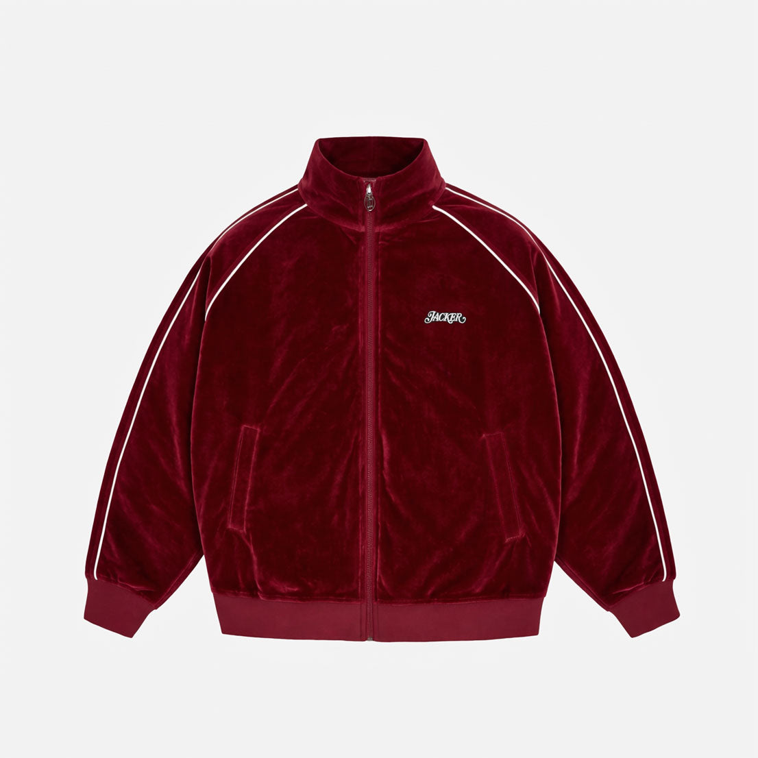 VELVET REFLECTIVE TRACK JACKET - RED