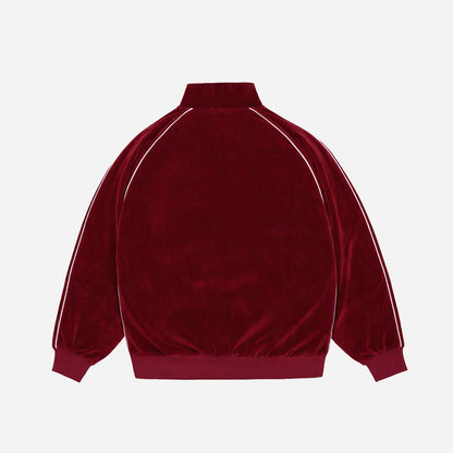 VELVET REFLECTIVE TRACK JACKET - RED