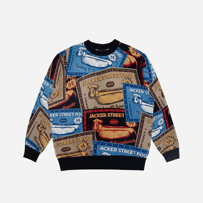 HOT DOGGY KNIT CREWNECK - AOP