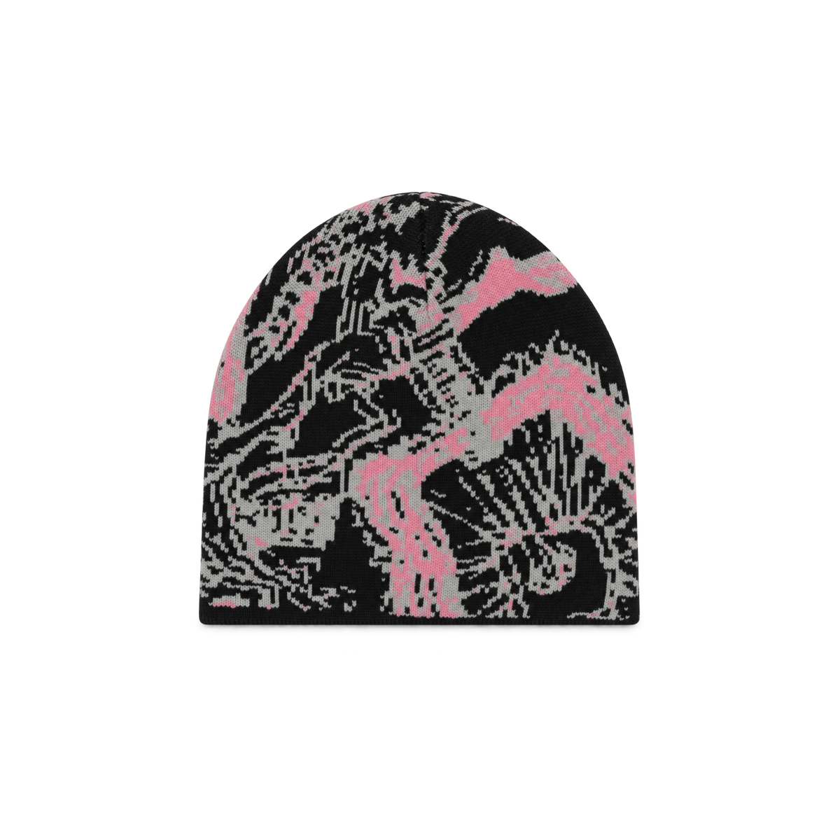 Bonnet Jacker jacquard Reckless noir et rose — vue de dos