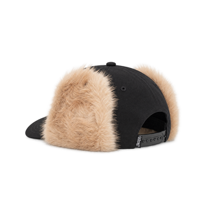 Casquette Jacker Flap Ear Snapback noire — vue de dos