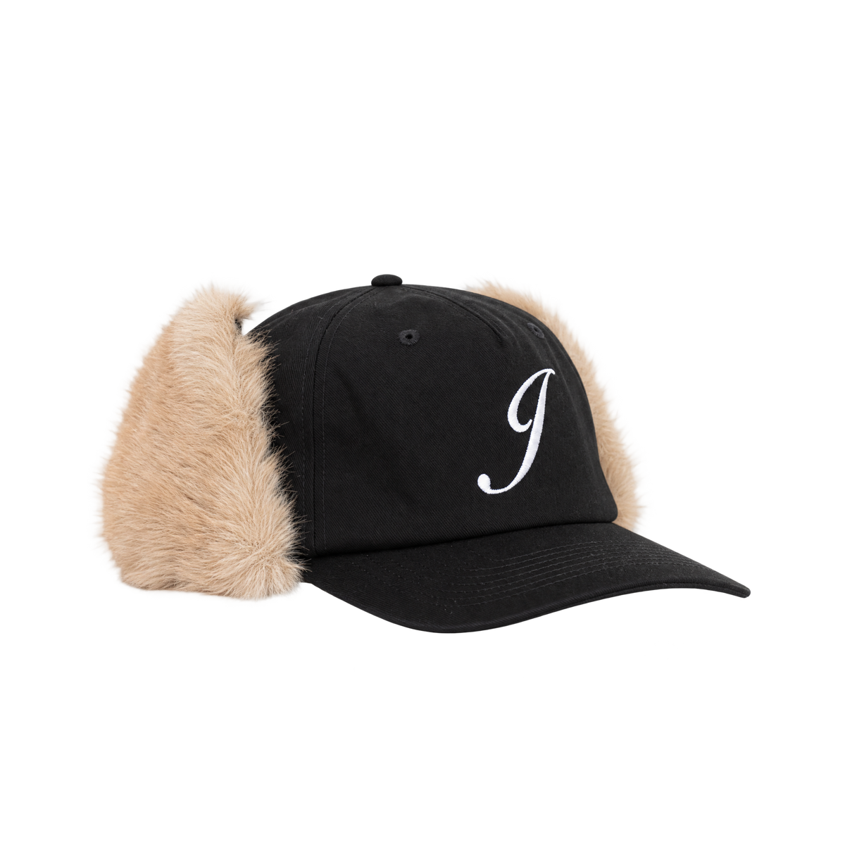 Casquette Jacker Flap Ear Snapback noire — vue de face