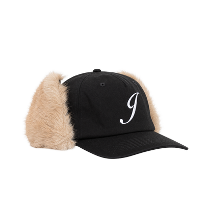 Casquette Jacker Flap Ear Snapback noire — vue de face