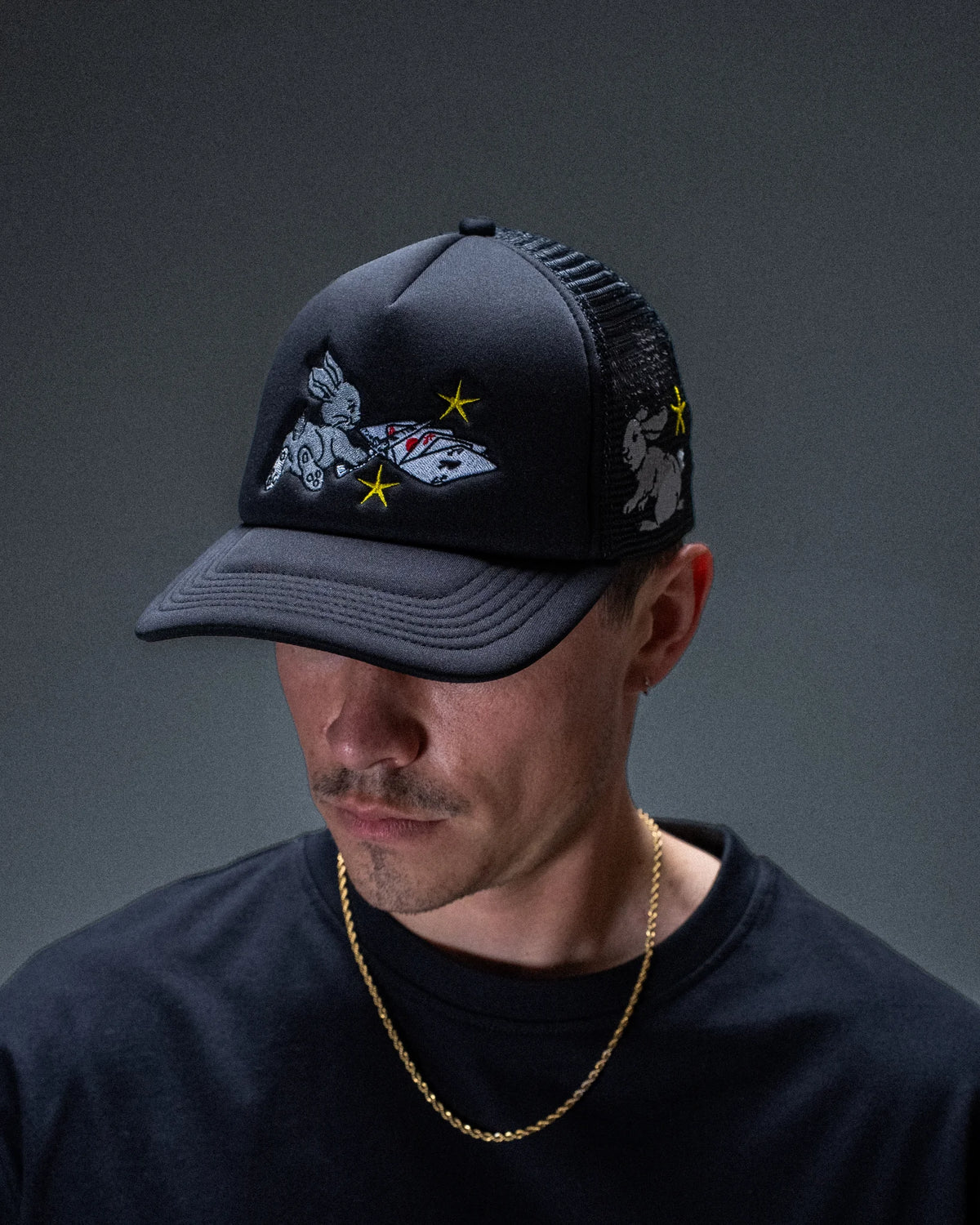 Casquette Jacker trucker Take Back Control noire — produit porté