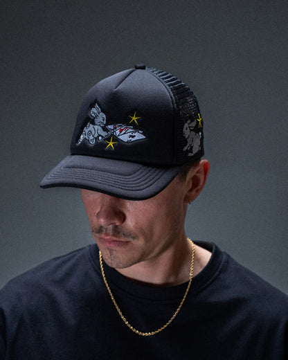 Casquette Jacker trucker Take Back Control noire — produit porté