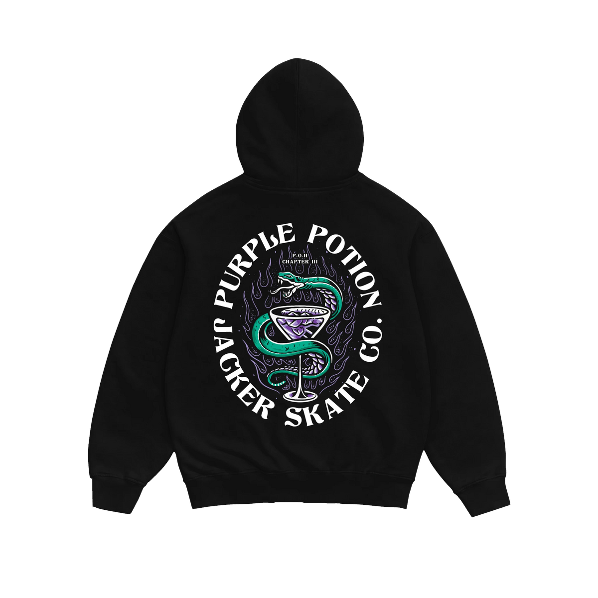 Sweat à capuche Jacker Purple Potion Light noir — vue de dos