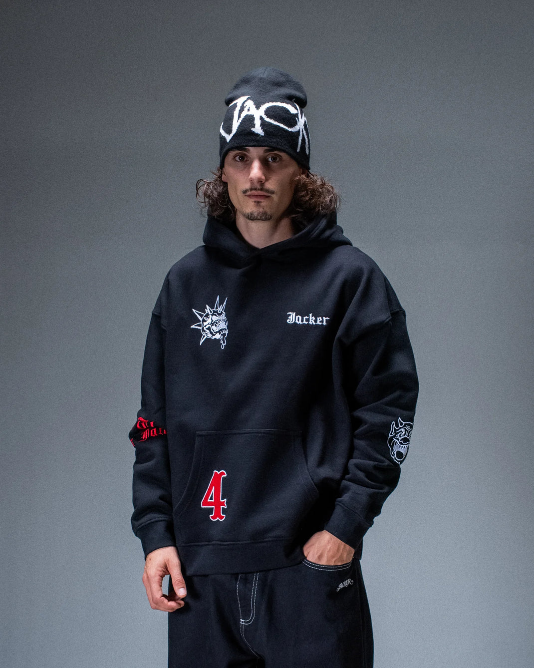 Sweat à capuche Jacker Wild Wheelers noir — produit porté