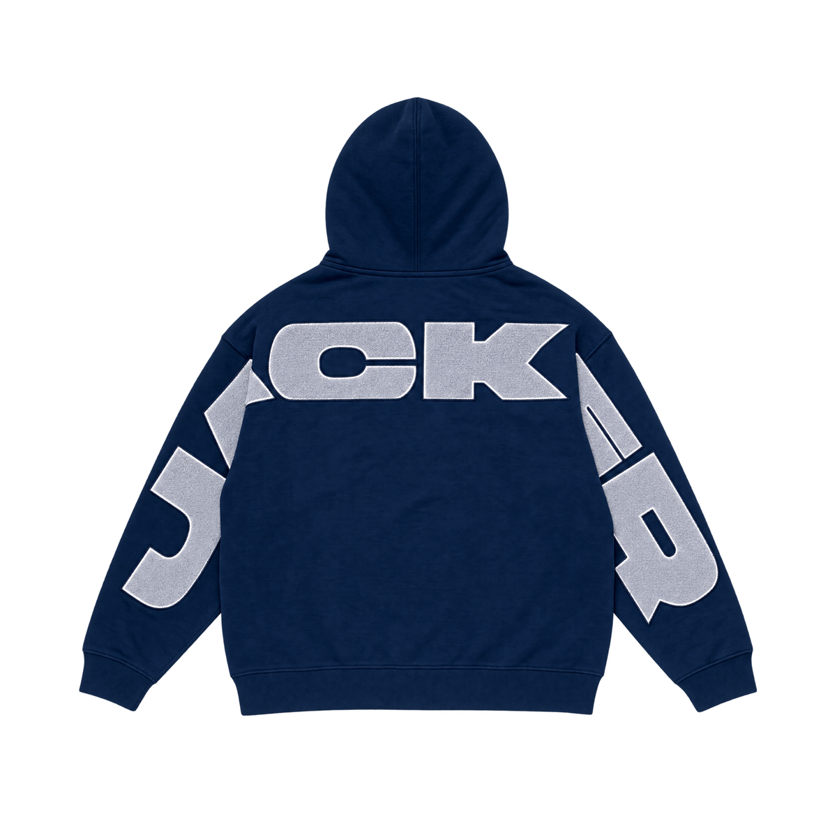 Sweat à capuche Jacker Yetorious bleu marine — vue de dos